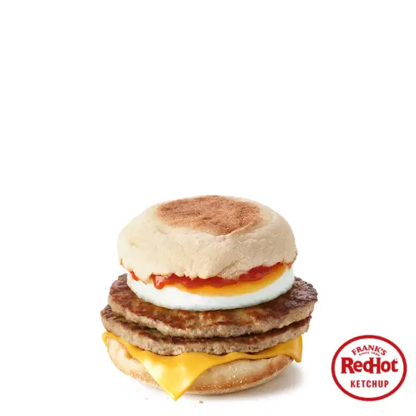 mcdonalds franks ketchup double sausage egg mcmuffin April pr