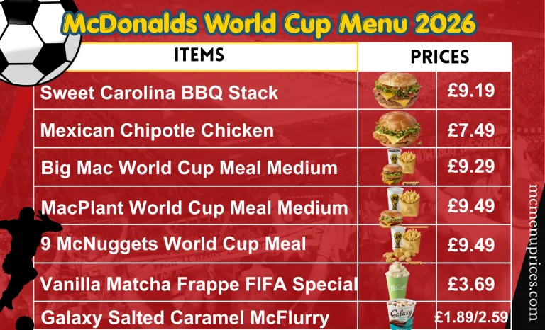⚽McDonald’s FIFA World Cup Menu UK 2026